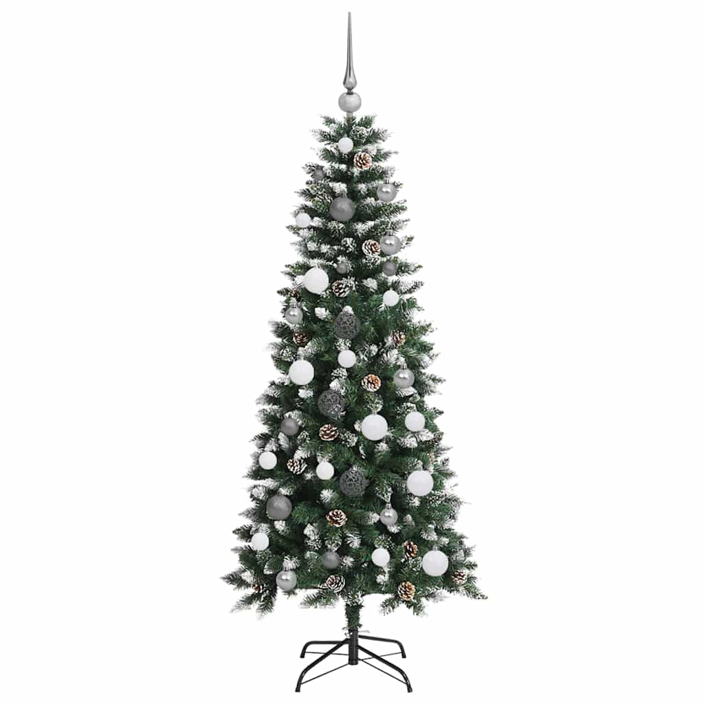 Kunstkerstboom met 150 LED Groen 150 cm PVC en Plastic en Staal