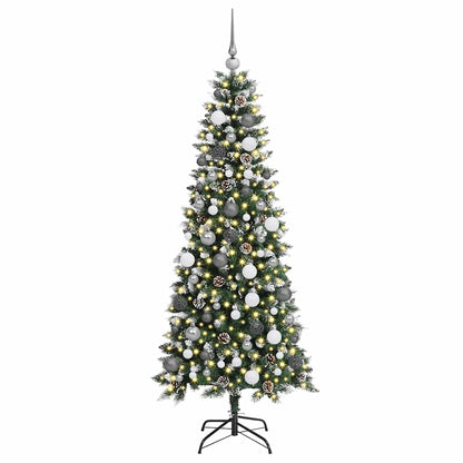 Kunstkerstboom met 300 LED Groen 180 cm PVC en Plastic en Staal
