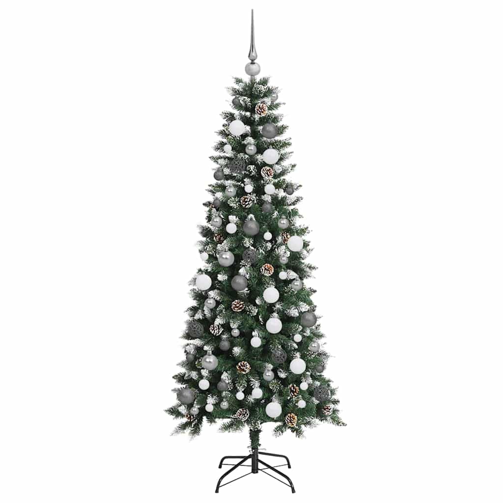 Kunstkerstboom met 300 LED Groen 180 cm PVC en Plastic en Staal