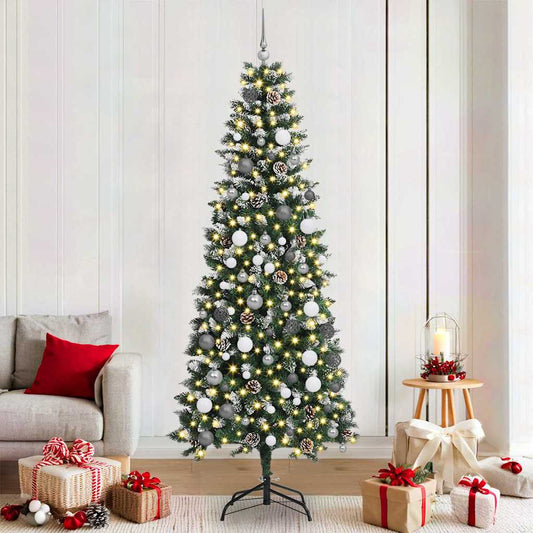 Kunstkerstboom met 300 LED Groen 210 cm PVC en Plastic en Staal