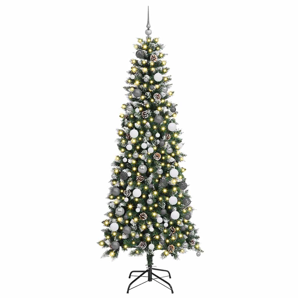 Kunstkerstboom met 300 LED Groen 210 cm PVC en Plastic en Staal