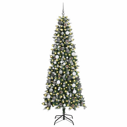 Kunstkerstboom met 300 LED Groen 210 cm PVC en Plastic en Staal
