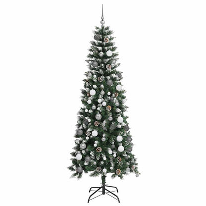 Kunstkerstboom met 300 LED Groen 210 cm PVC en Plastic en Staal