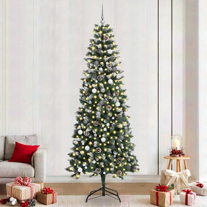 Kunstkerstboom met 300 LED Groen 240 cm PVC en Plastic en Staal