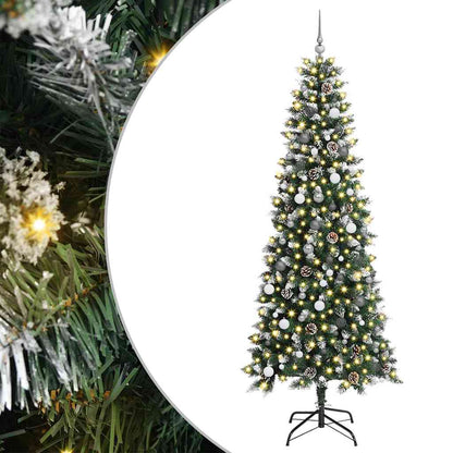 Kunstkerstboom met 300 LED Groen 240 cm PVC en Plastic en Staal