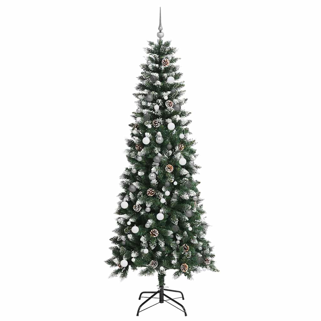 Kunstkerstboom met 300 LED Groen 240 cm PVC en Plastic en Staal