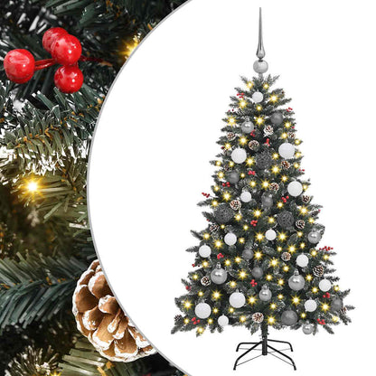 Kunstkerstboom met 150 LED Groen 120 cm PVC en Plastic en Staal