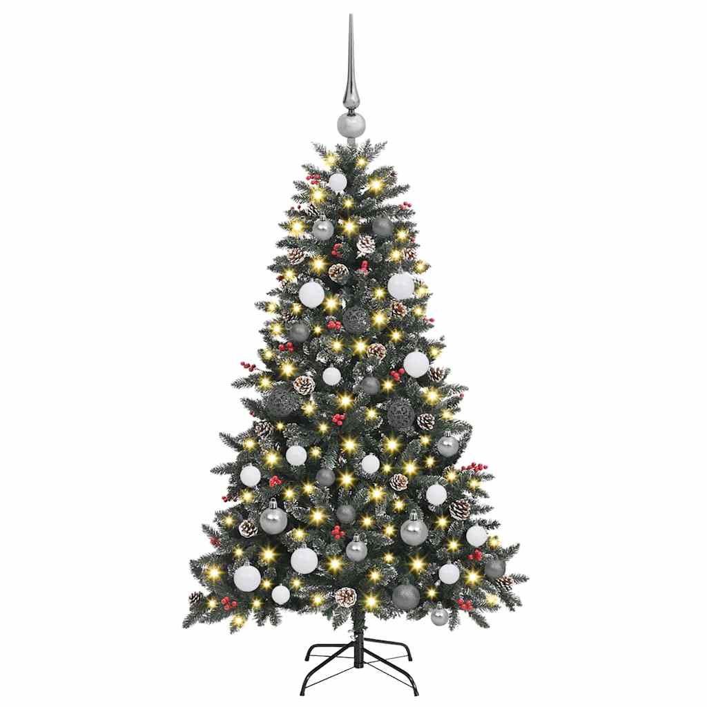 Kunstkerstboom met 150 LED Groen 150 cm PVC en Plastic en Staal