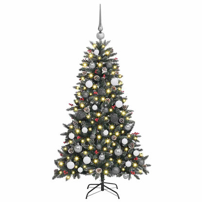 Kunstkerstboom met 150 LED Groen 150 cm PVC en Plastic en Staal