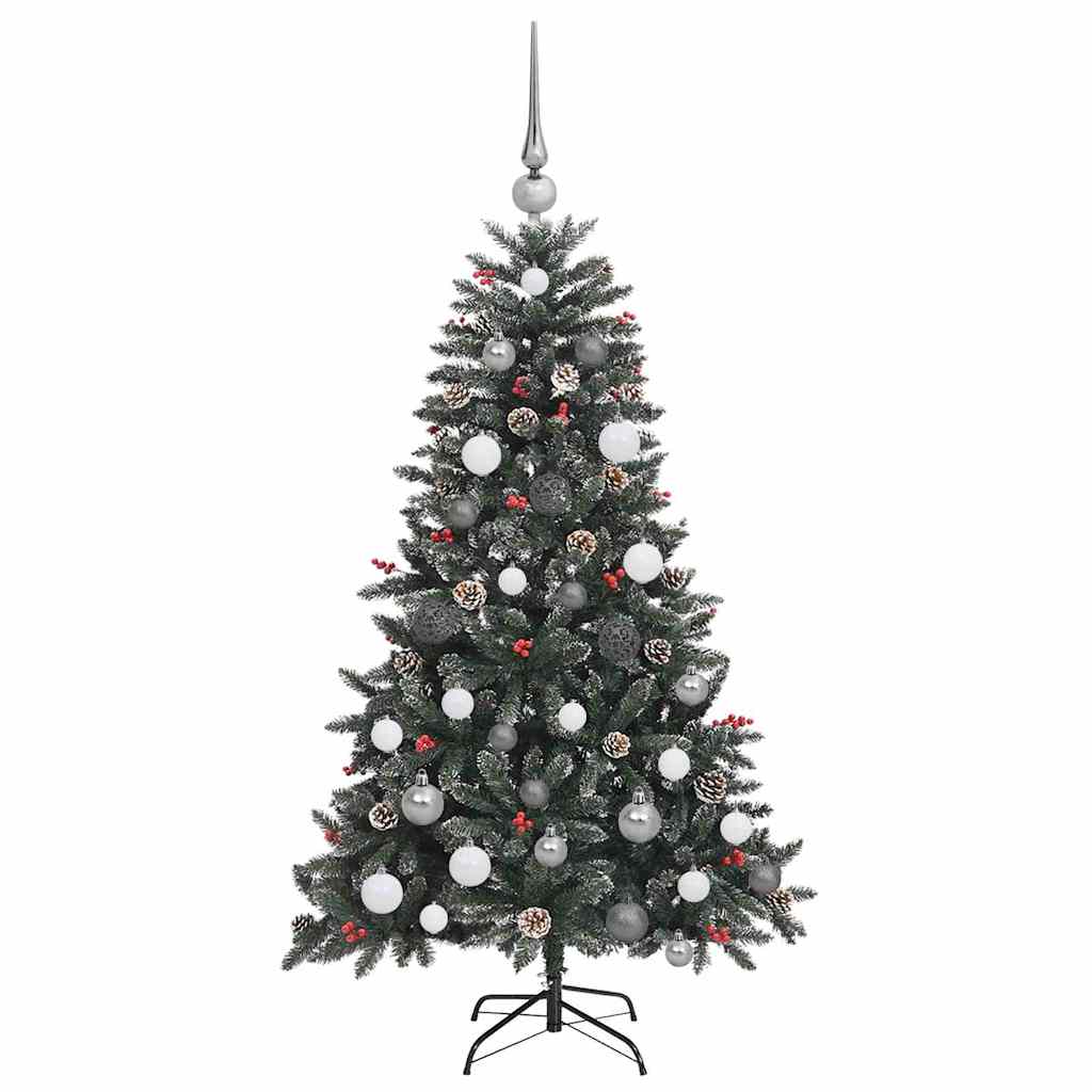 Kunstkerstboom met 150 LED Groen 150 cm PVC en Plastic en Staal