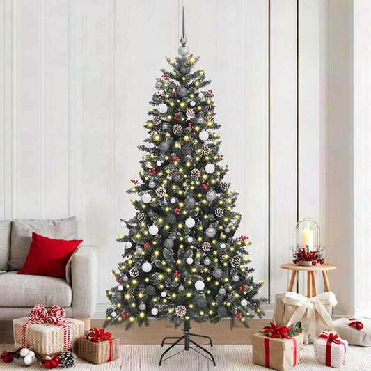 Kunstkerstboom met 300 LED Groen 210 cm PVC en Plastic en Staal
