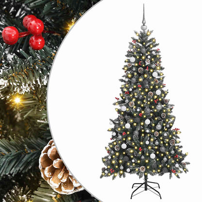 Kunstkerstboom met 300 LED Groen 210 cm PVC en Plastic en Staal