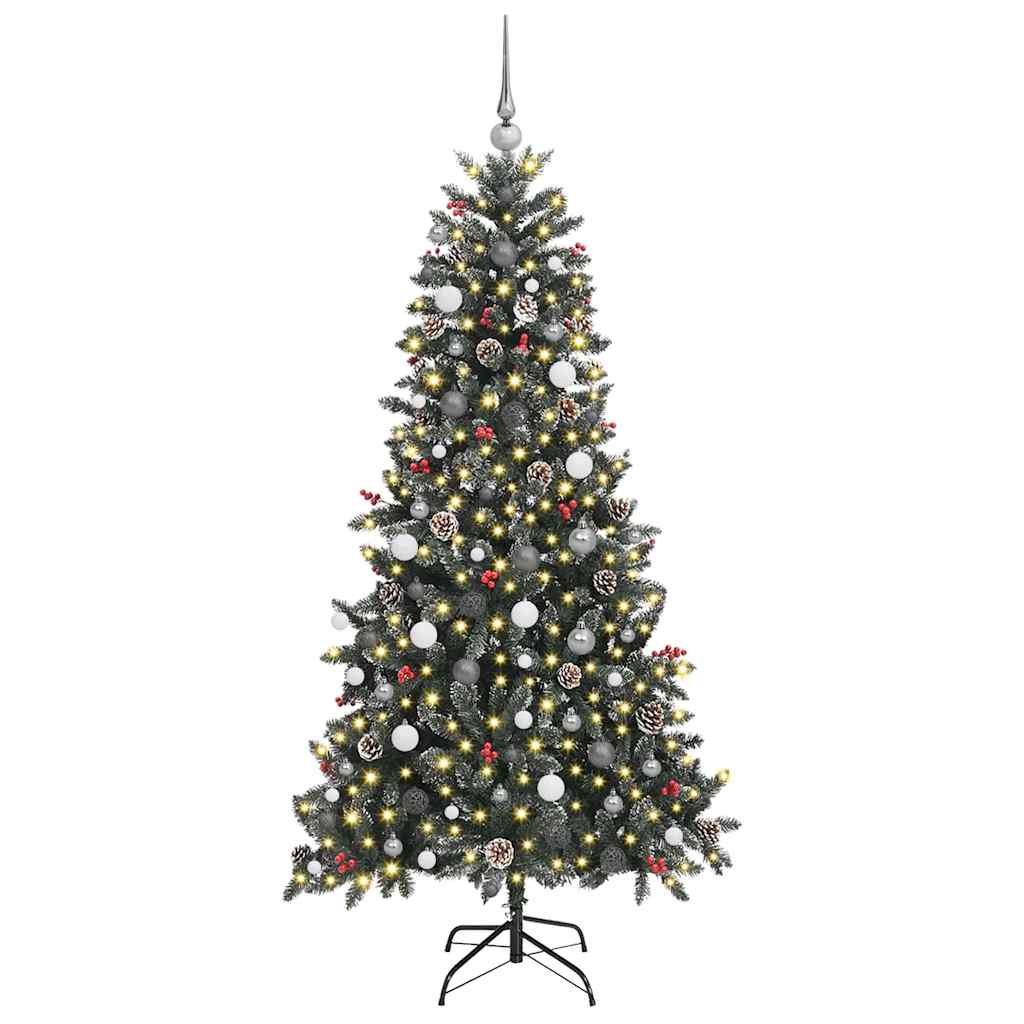 Kunstkerstboom met 300 LED Groen 210 cm PVC en Plastic en Staal