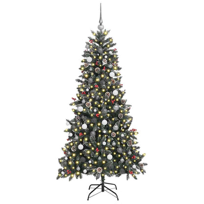 Kunstkerstboom met 300 LED Groen 210 cm PVC en Plastic en Staal