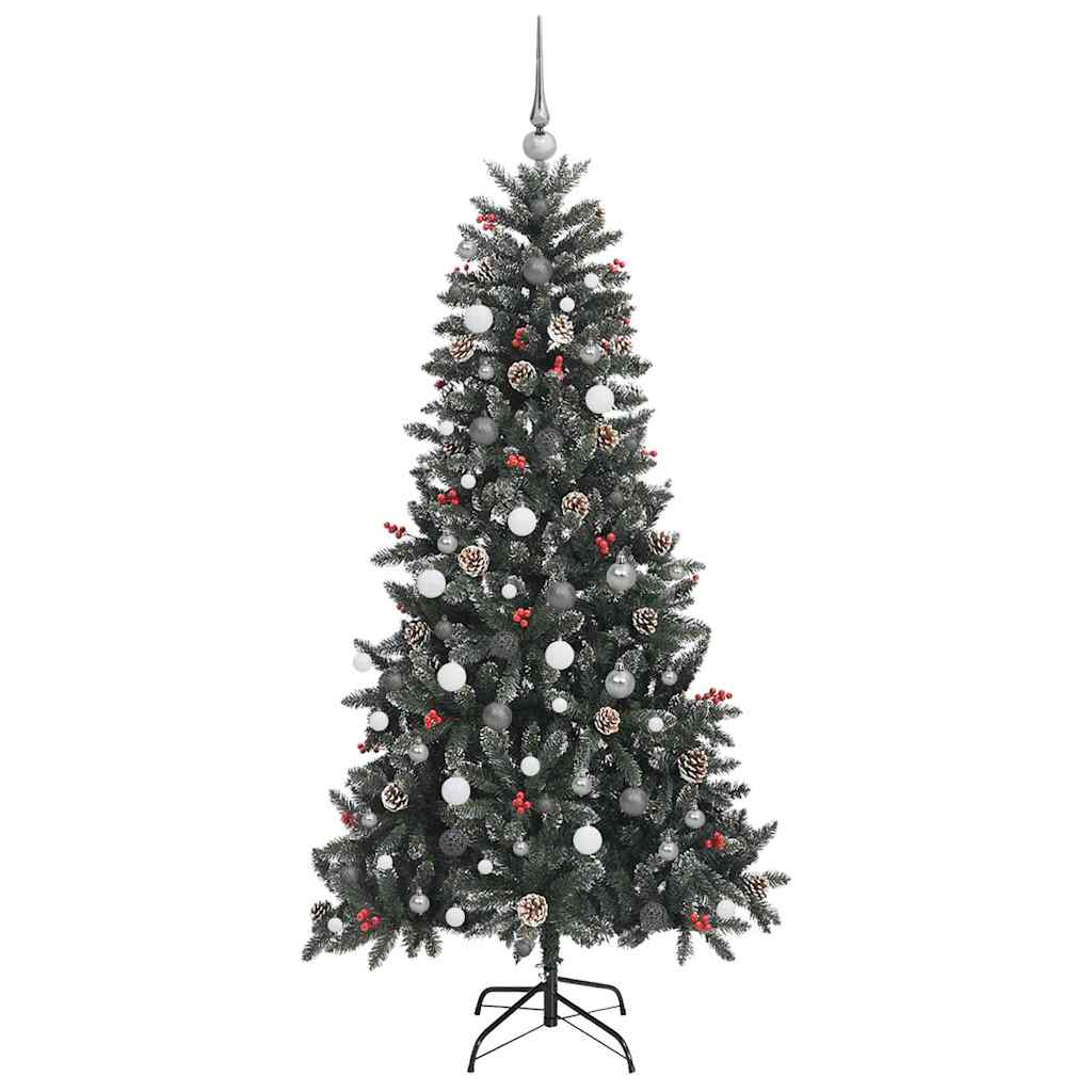 Kunstkerstboom met 300 LED Groen 210 cm PVC en Plastic en Staal