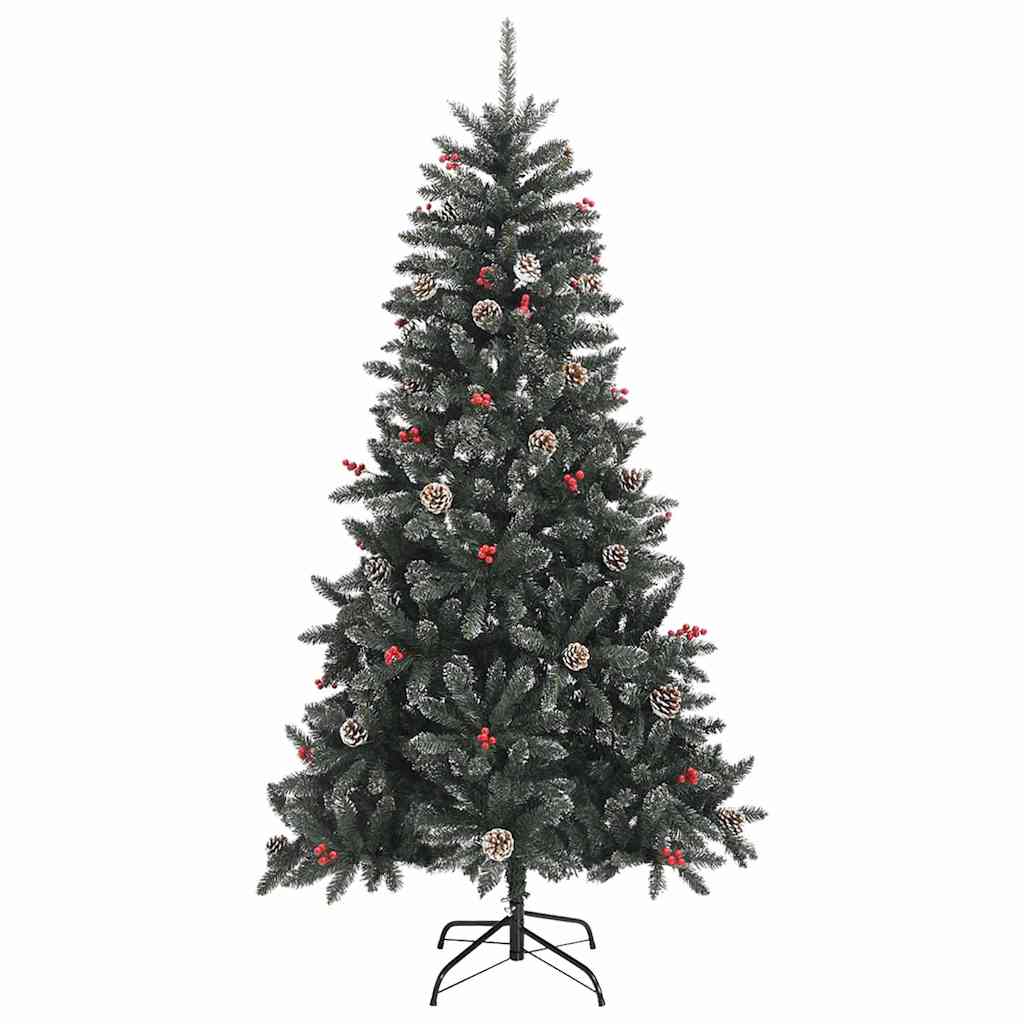 Kunstkerstboom met 300 LED Groen 210 cm PVC en Plastic en Staal