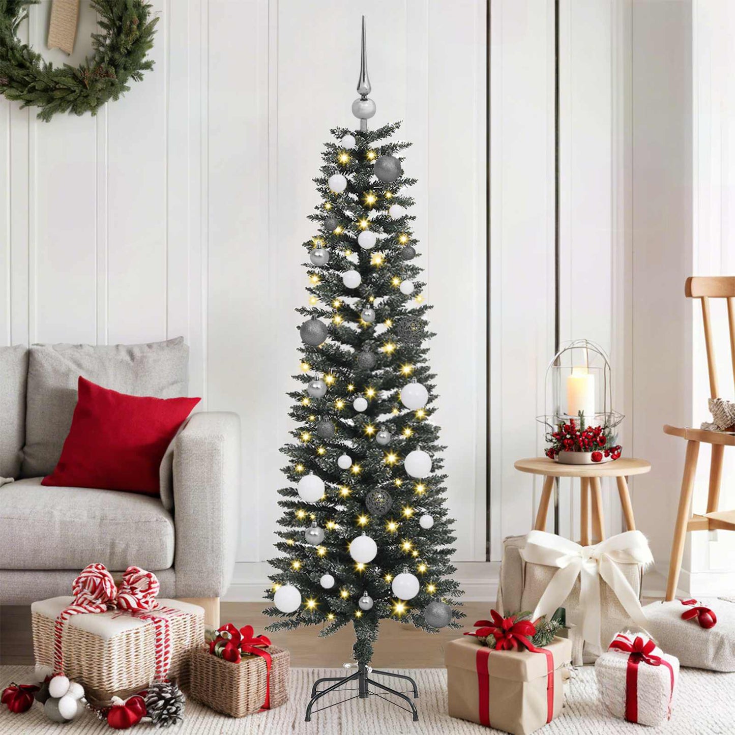Kunstkerstboom met 150 LED Groen 150 cm PVC en Plastic en Staal