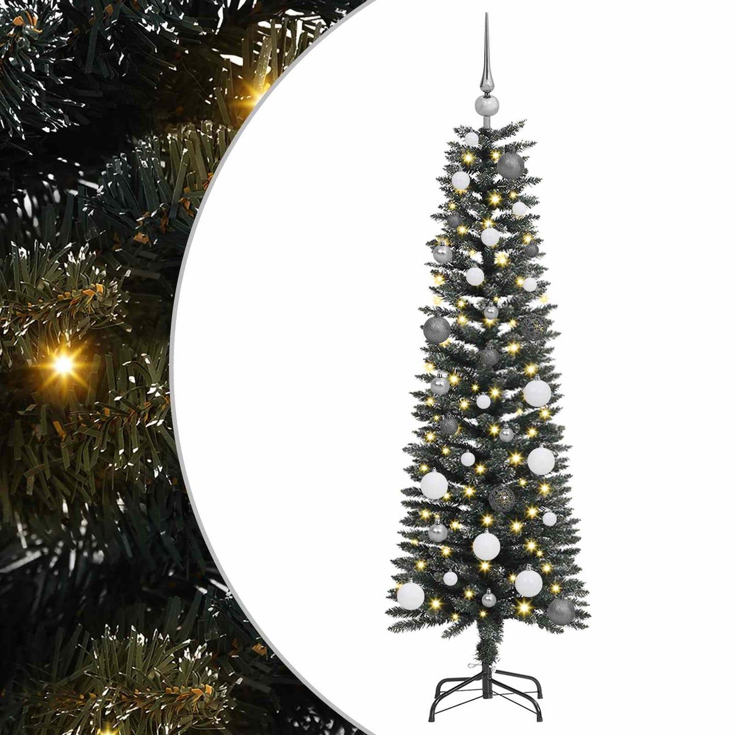Kunstkerstboom met 150 LED Groen 150 cm PVC en Plastic en Staal