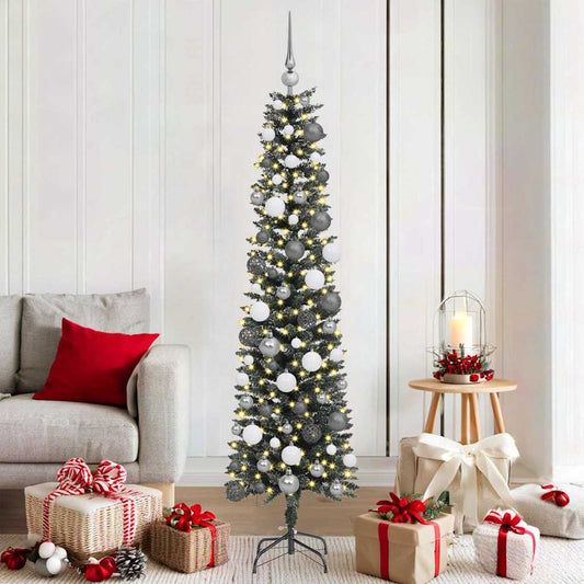 Kunstkerstboom met 300 LED Groen 180 cm PVC en Plastic en Staal