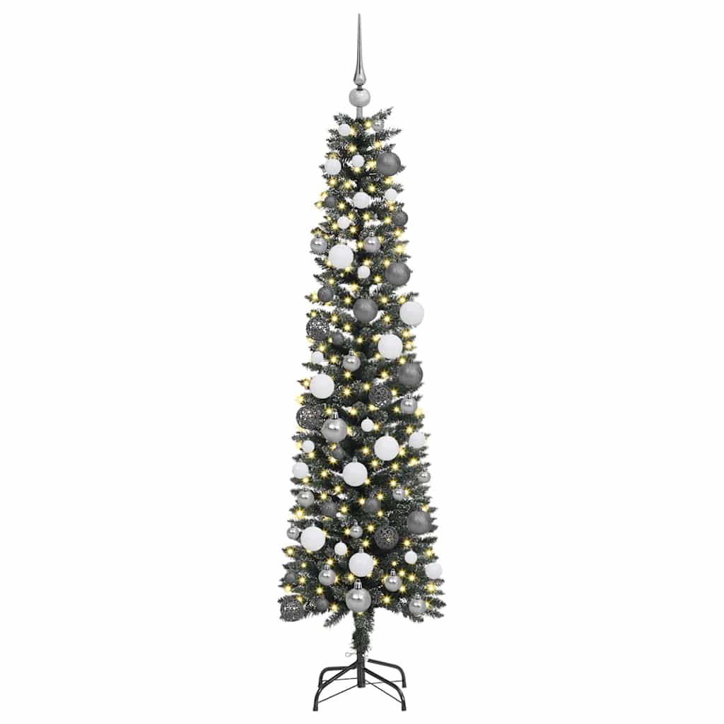 Kunstkerstboom met 300 LED Groen 180 cm PVC en Plastic en Staal