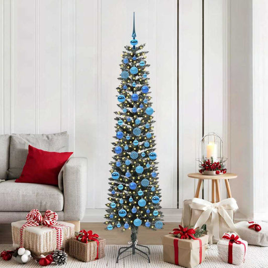 Kunstkerstboom met 300 LED Groen 180 cm PVC en Plastic en Staal