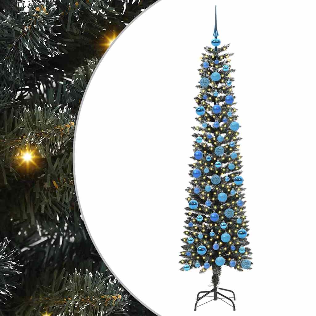 Kunstkerstboom met 300 LED Groen 180 cm PVC en Plastic en Staal