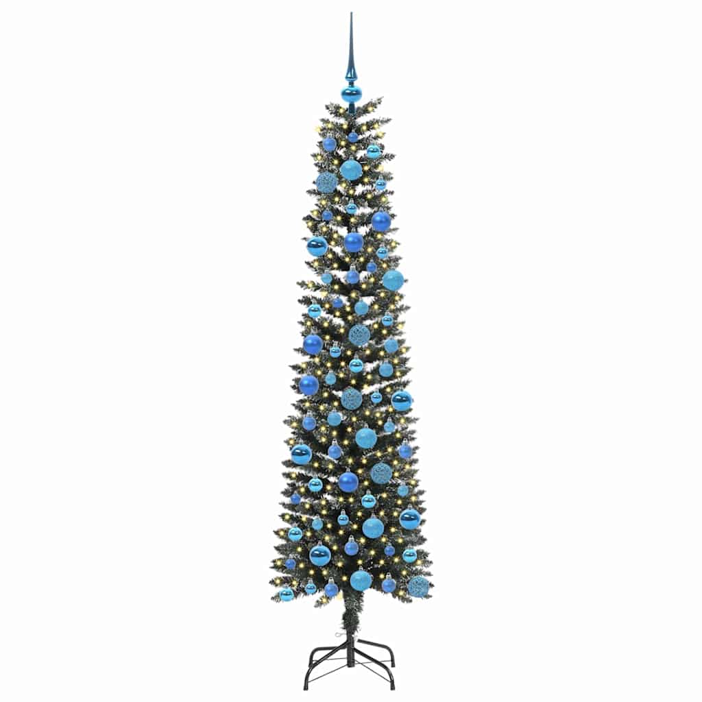 Kunstkerstboom met 300 LED Groen 180 cm PVC en Plastic en Staal