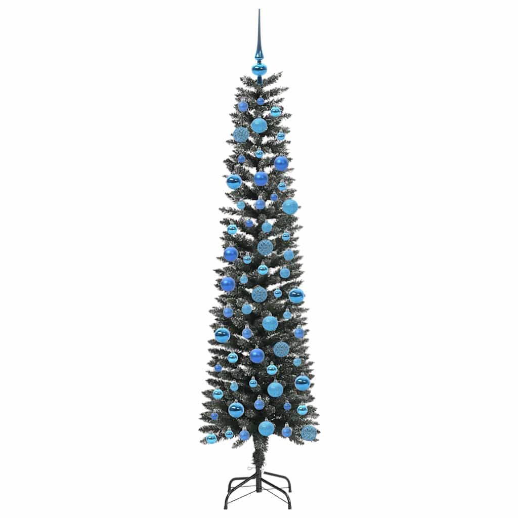 Kunstkerstboom met 300 LED Groen 180 cm PVC en Plastic en Staal