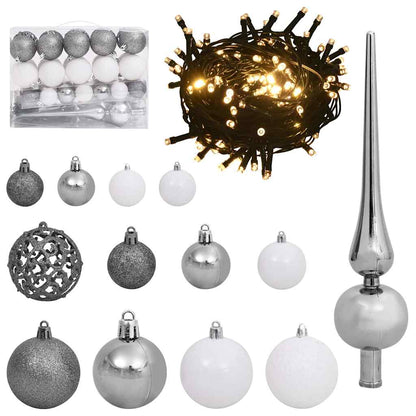 Kunstkerstboom Wit 120 cm PVC en Plastic en Staal en PE