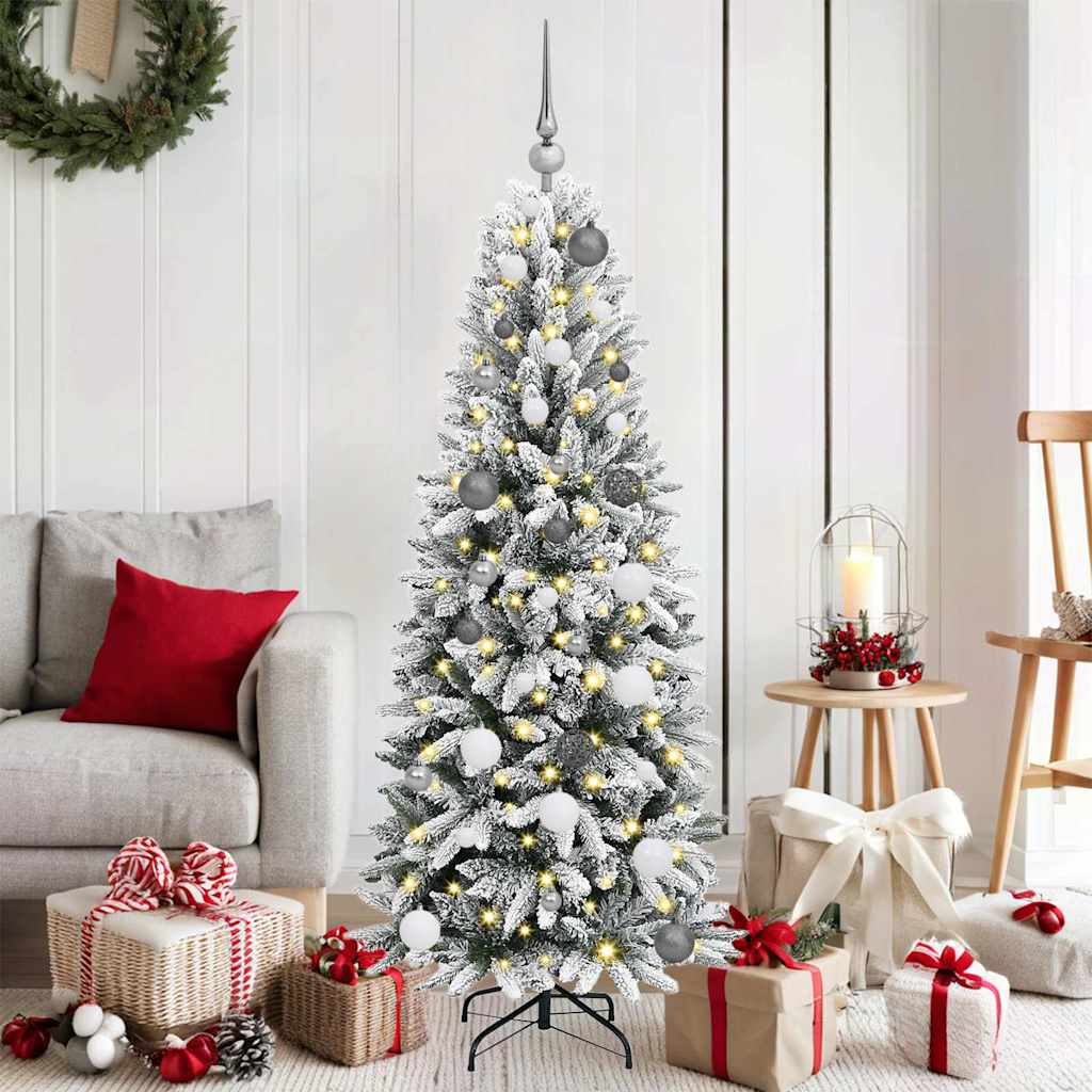 Kunstkerstboom Wit 150 cm PVC en Plastic en Staal en PE