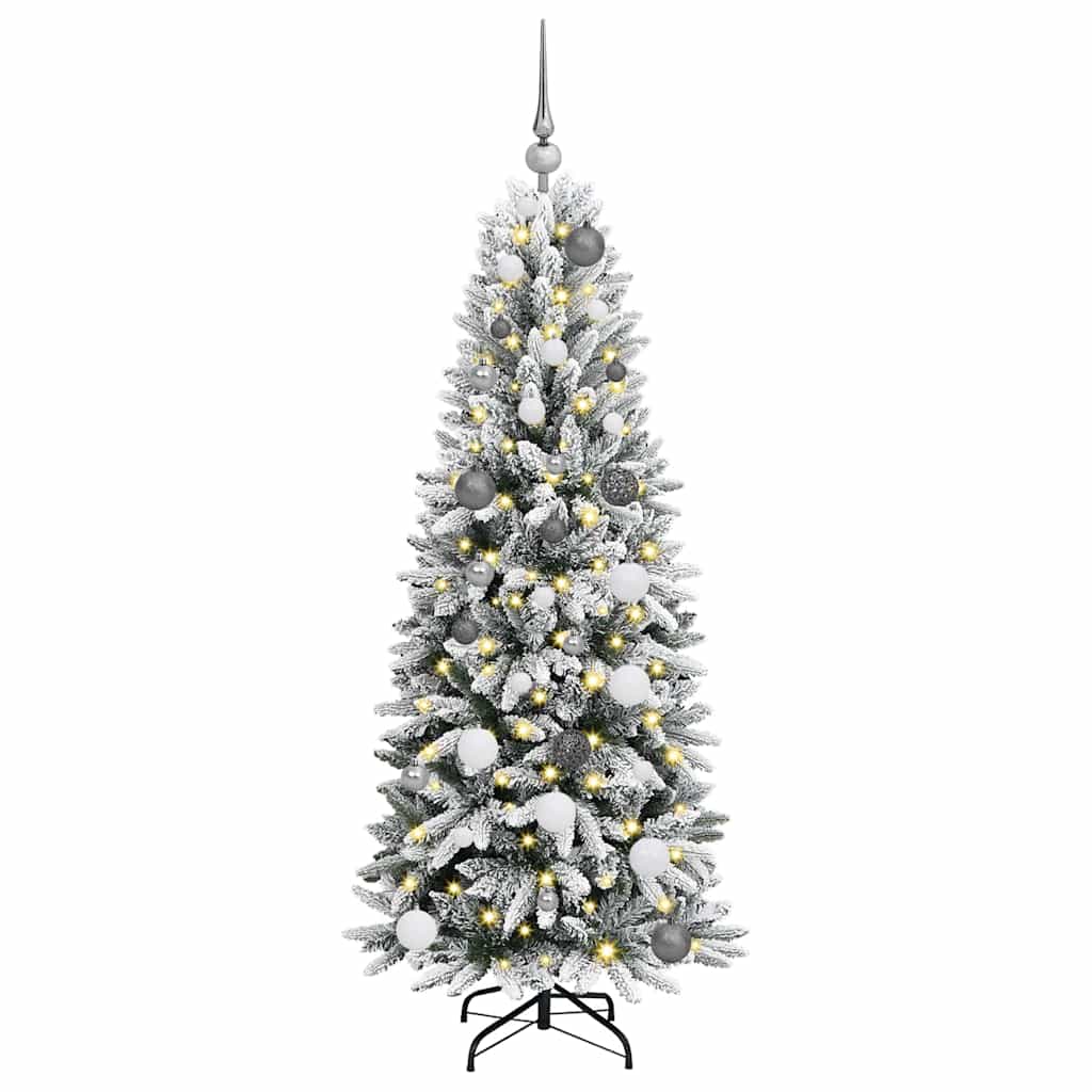 Kunstkerstboom Wit 150 cm PVC en Plastic en Staal en PE