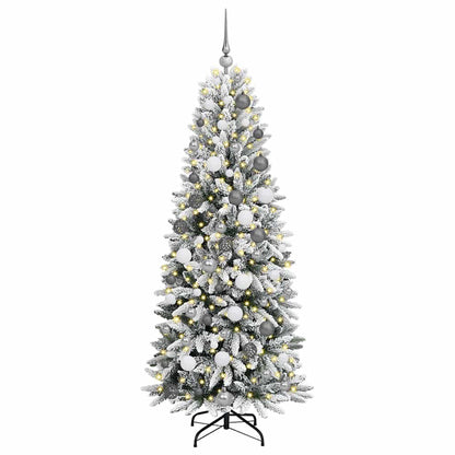 Kunstkerstboom Wit 180 cm PVC en Plastic en Staal en PE