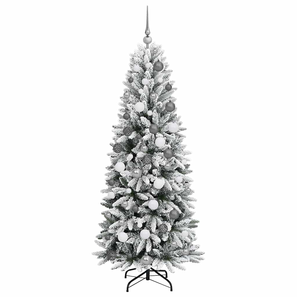 Kunstkerstboom Wit 180 cm PVC en Plastic en Staal en PE