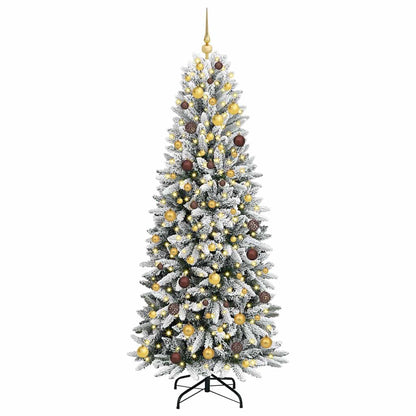 Kunstkerstboom Wit 210 cm PVC en Plastic en Staal en PE
