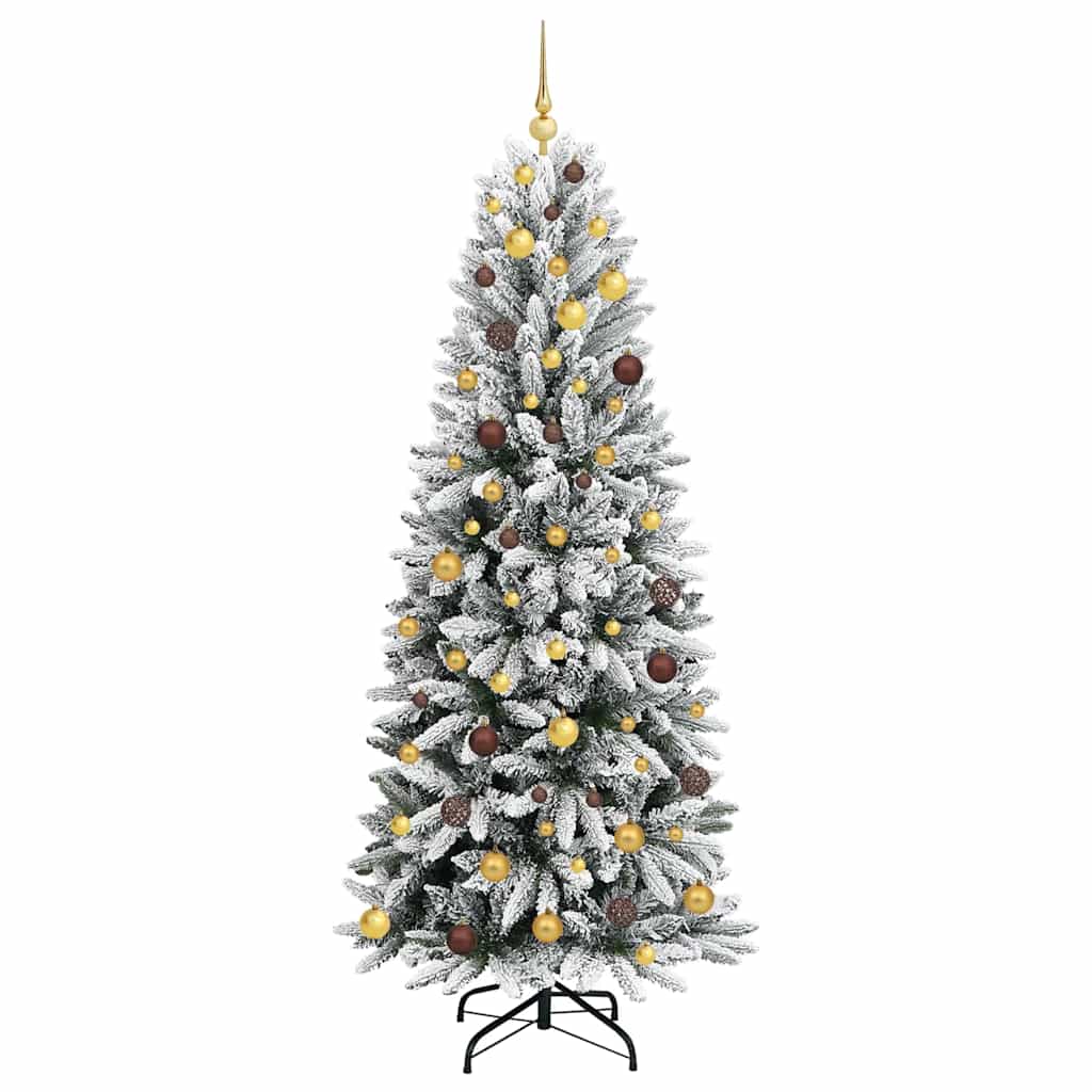 Kunstkerstboom Wit 210 cm PVC en Plastic en Staal en PE