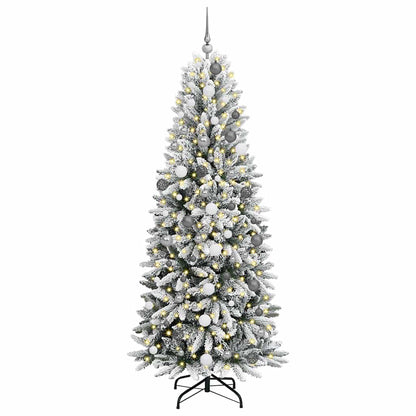 Kunstkerstboom Wit 210 cm PVC en Plastic en Staal en PE