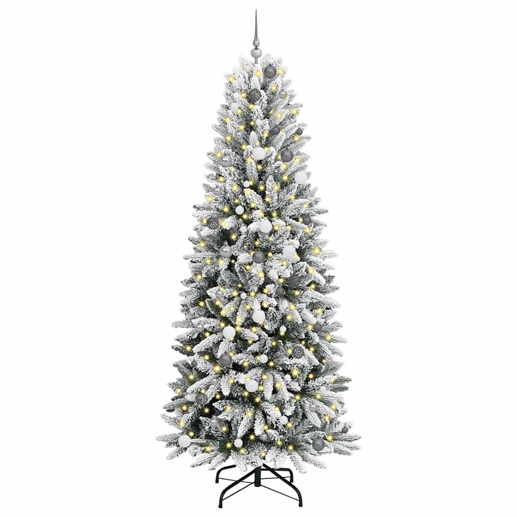 Kunstkerstboom Wit 240 cm PVC en Plastic en Staal en PE