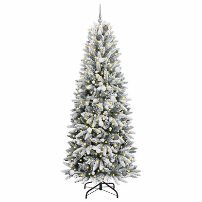 Kunstkerstboom Wit 240 cm PVC en Plastic en Staal en PE