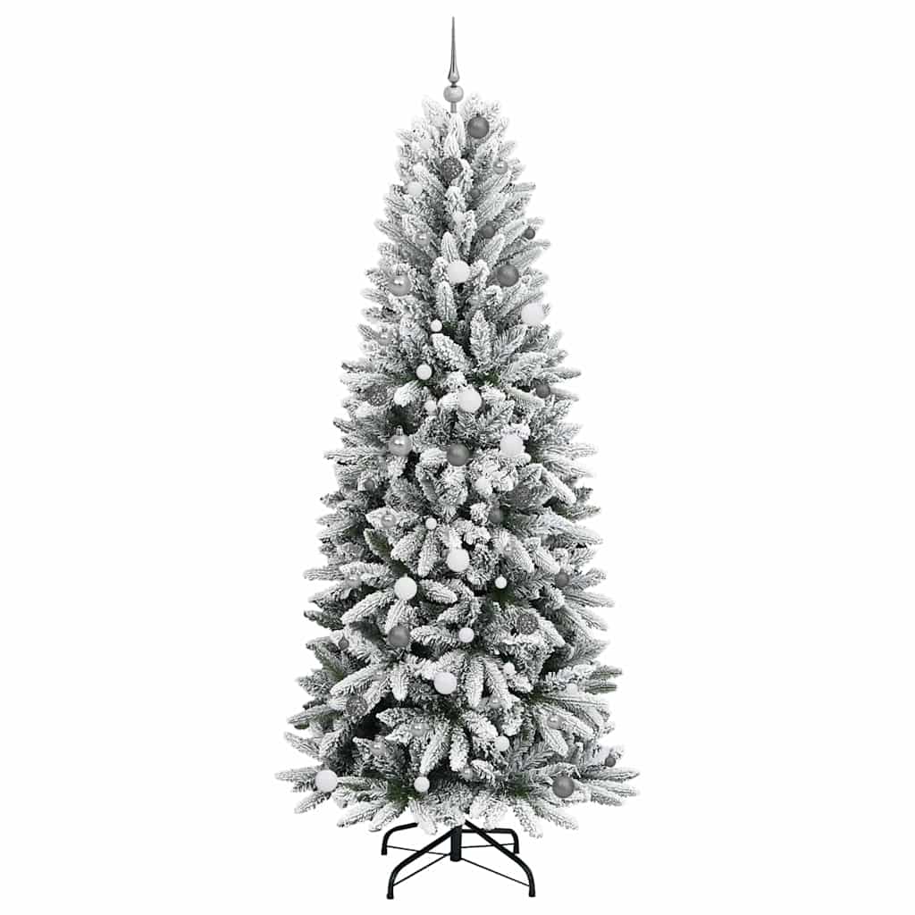 Kunstkerstboom Wit 240 cm PVC en Plastic en Staal en PE