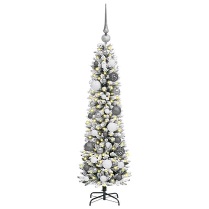 Kunstkerstboom met 150 LED Wit 120 cm PVC en Metaal en Plastic