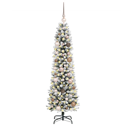 Kunstkerstboom met 150 LED Wit 150 cm PVC en Metaal en Plastic
