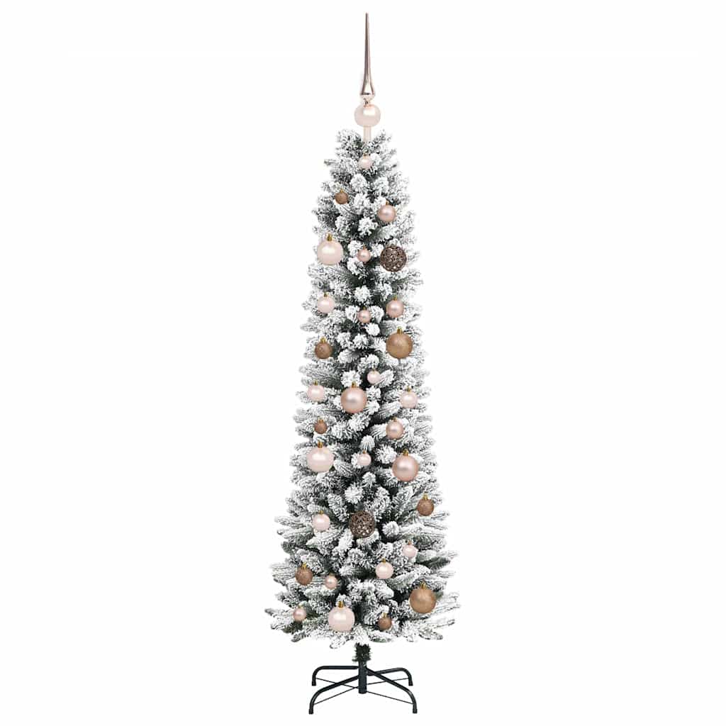 Kunstkerstboom met 150 LED Wit 150 cm PVC en Metaal en Plastic