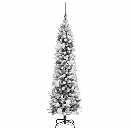 Kunstkerstboom met 150 LED Wit 150 cm PVC en Metaal en Plastic