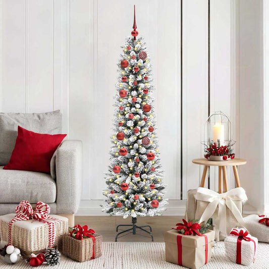 Kunstkerstboom met 150 LED Wit 150 cm PVC en Metaal en Plastic