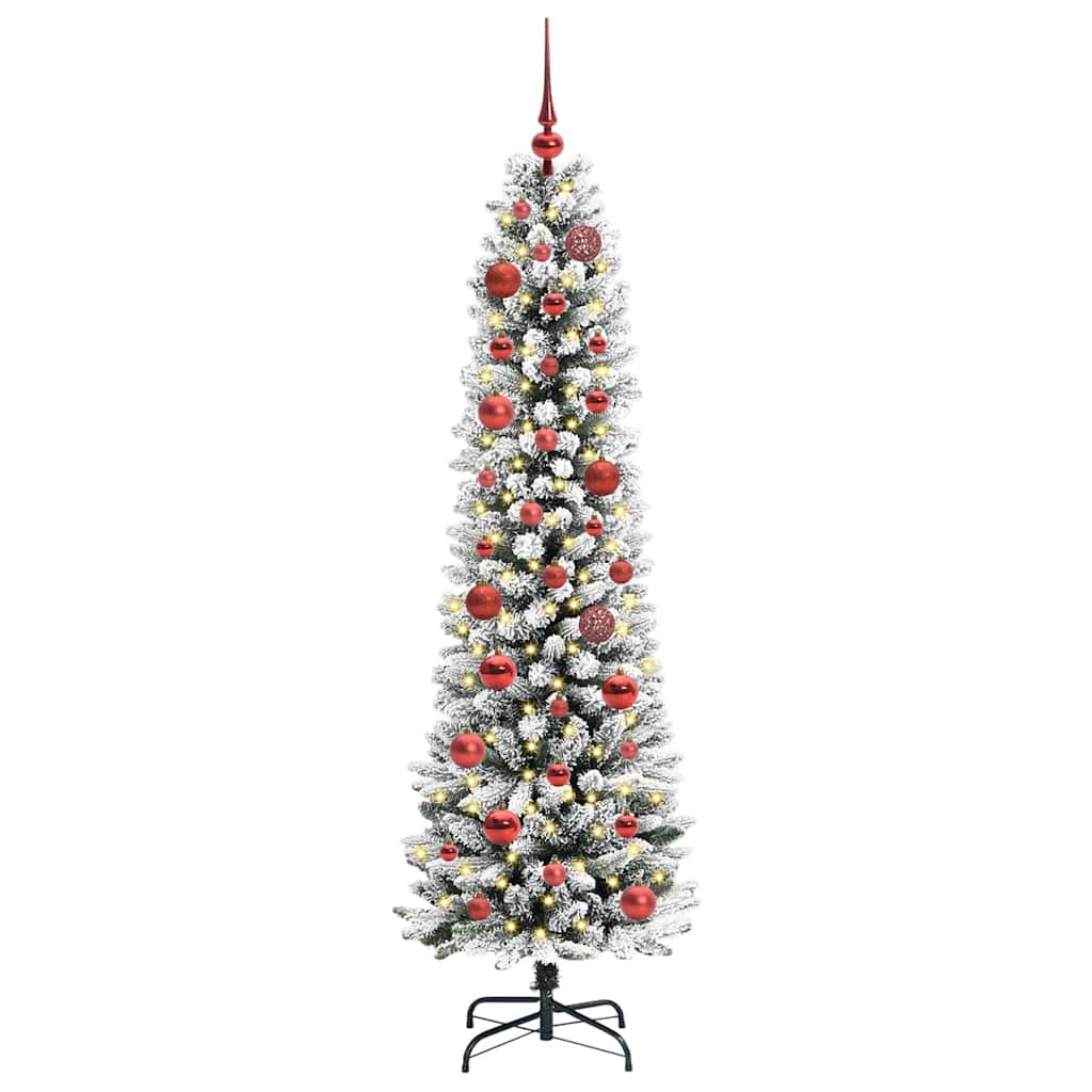 Kunstkerstboom met 150 LED Wit 150 cm PVC en Metaal en Plastic