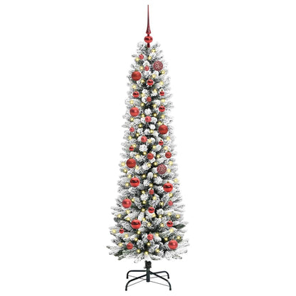 Kunstkerstboom met 150 LED Wit 150 cm PVC en Metaal en Plastic