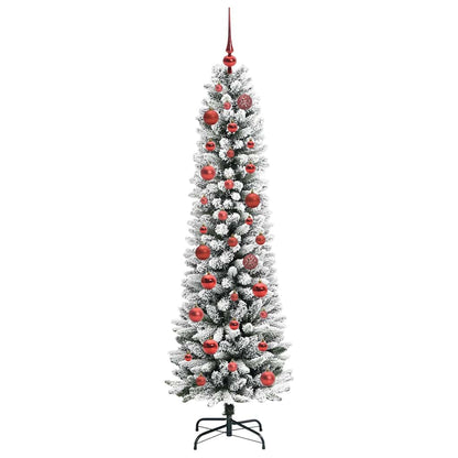 Kunstkerstboom met 150 LED Wit 150 cm PVC en Metaal en Plastic