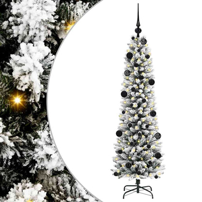 Kunstkerstboom met 150 LED Wit 150 cm PVC en Metaal en Plastic