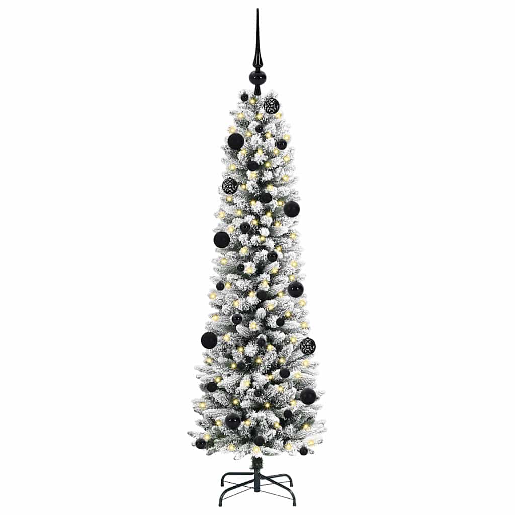 Kunstkerstboom met 150 LED Wit 150 cm PVC en Metaal en Plastic