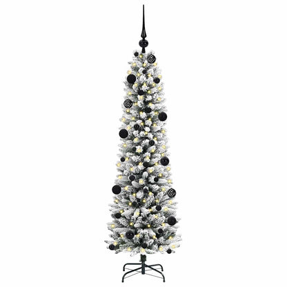Kunstkerstboom met 150 LED Wit 150 cm PVC en Metaal en Plastic
